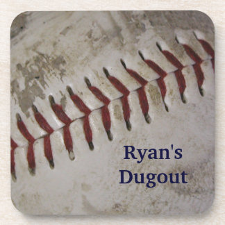 Personalised Grunge Baseball Coasters - Set of 6