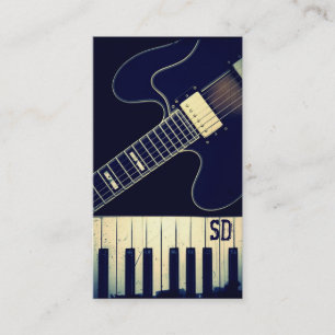 Personalised Grunge Piano Keyboard Guitar Business Card