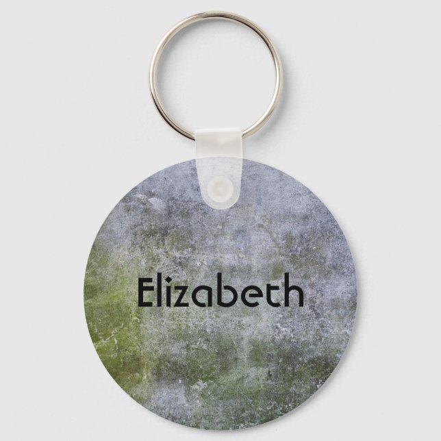 Personalised Grunge Stone Wall Texture Key Ring (Front)