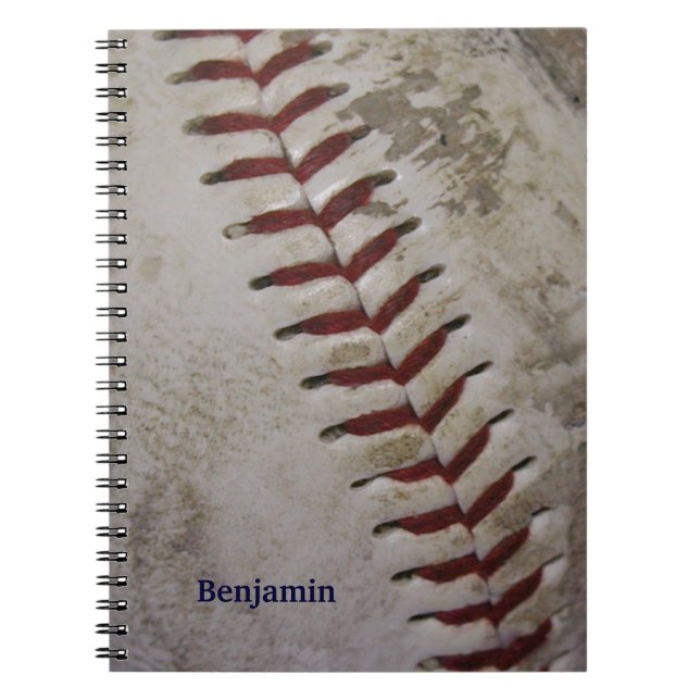 Personalised Grungy Dirty Baseball Spiral Notepad Notebook (Front)