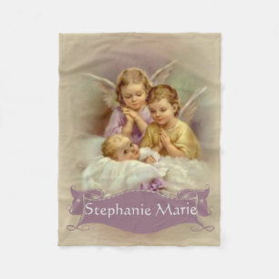 Personalised Guardian Angel Cherubs baby in Cloud Fleece Blanket