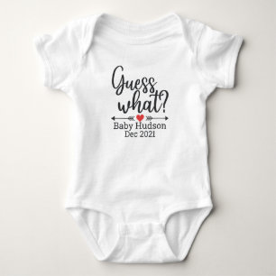 Personalised Guess What Pregnancy Announcement Baby Bodysuit