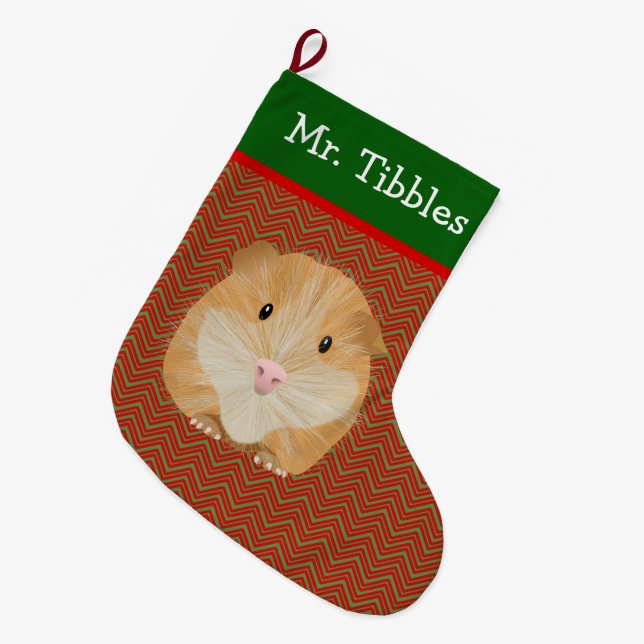 Personalised Guinea Pig Large Christmas Stocking (Front (Hanging))