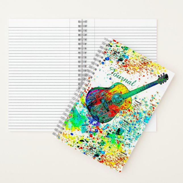 Personalised Guitar and chords splatter journal (Inside)