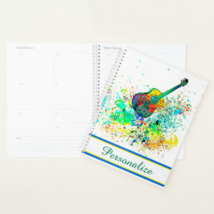 Personalised Guitar and chords splatter Planner