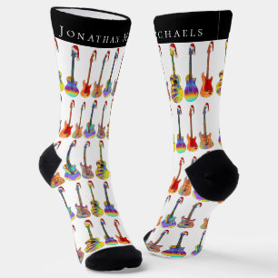 Personalised Guitar Christmas Socks
