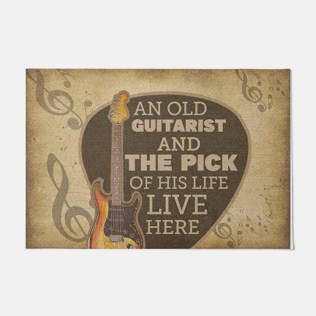 Personalised Guitar Doormat, Music Lovers Doormat (Front)