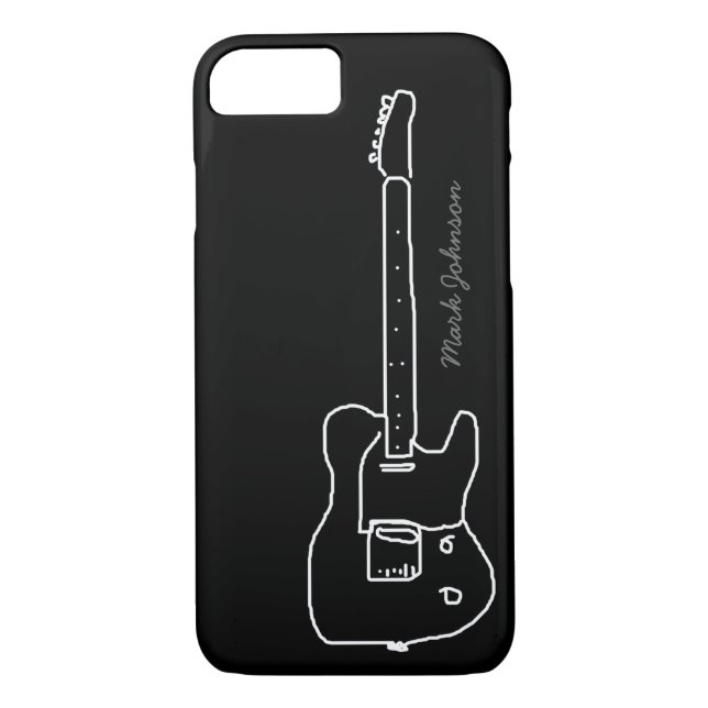 personalised guitar on black Case-Mate iPhone case (Back)