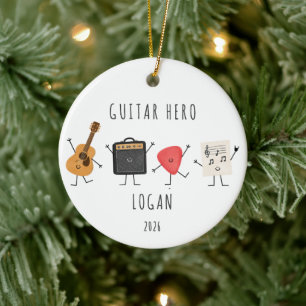 Personalised Guitar Player Christmas Ornament