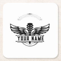 Personalised Guitar Player Gift Coaster