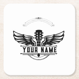Personalised Guitar Player Gift Coaster
