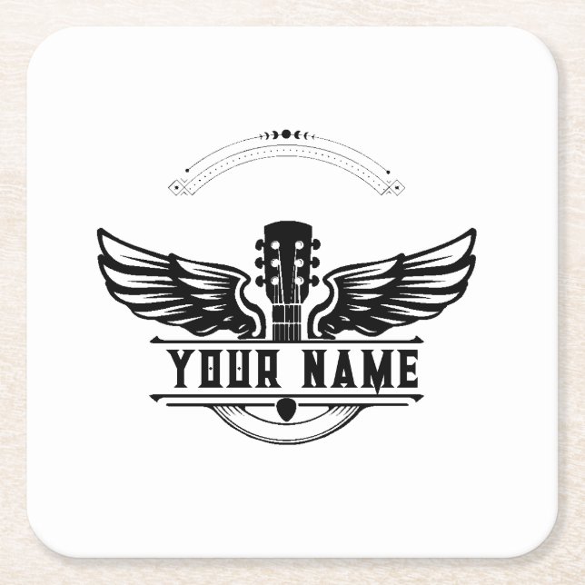 Personalised Guitar Player Gift Coaster (Front)