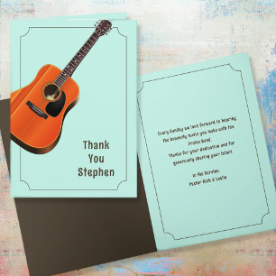 Personalised Guitar Thank You Musician Message