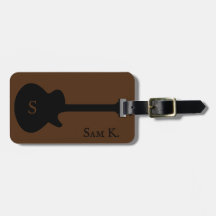 Personalised guitar-themed music luggage tag