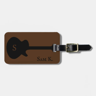 Personalised guitar-themed music luggage tag