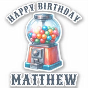 Personalised Gumball Machine Happy Birthday