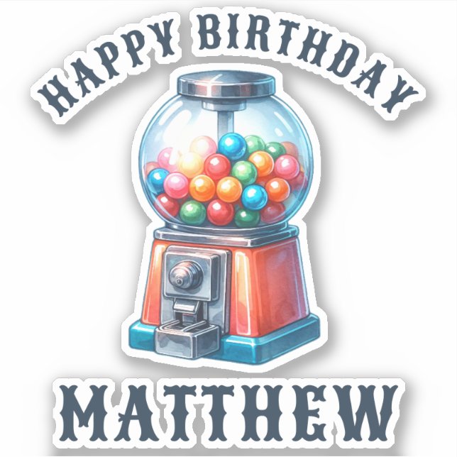 Personalised Gumball Machine Happy Birthday (Front)