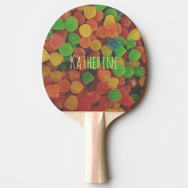 Personalised Gumdrops Candy Ping Pong Paddle (Front)