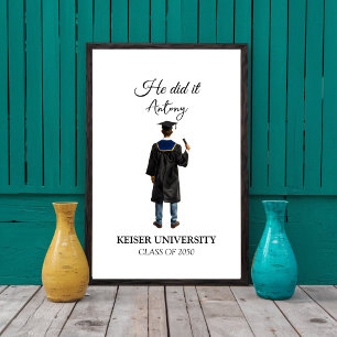 Personalised Guy Graduation ,Graduation for boy Poster