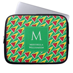 Personalised GUYANA FLAG Monogram Guyanese Laptop Sleeve