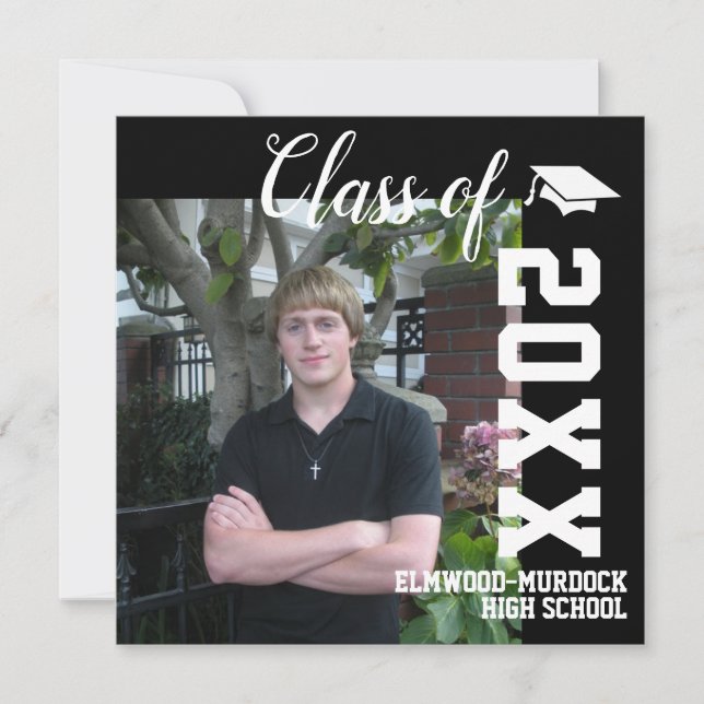 Personalised Guys High School Graduation Announcement (Front)