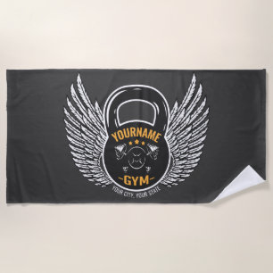 Personalised GYM Fitness Trainer Kettlebell  Beach Towel