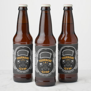 Personalised GYM Fitness Trainer Kettlebell  Beer Bottle Label