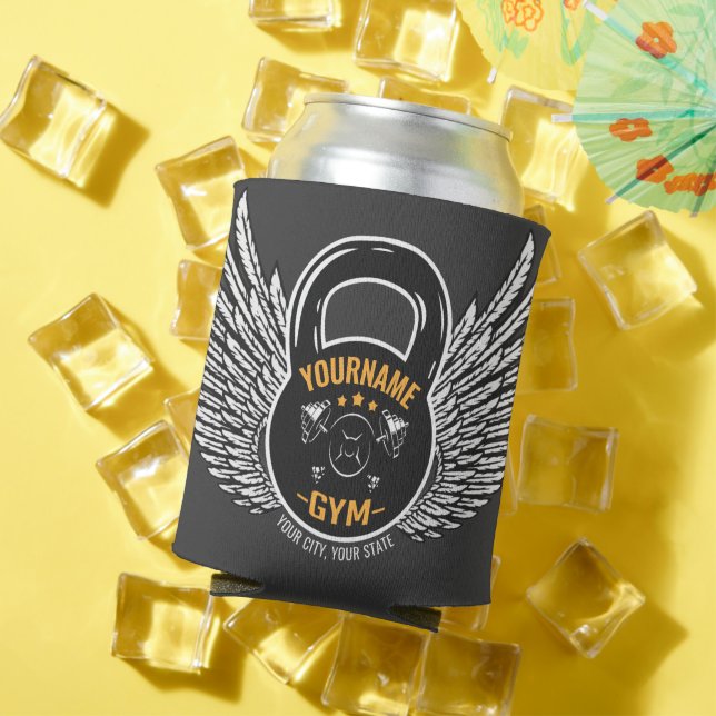 Personalised GYM Fitness Trainer Kettlebell  Can Cooler (In Situ Summer)