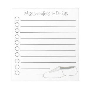 Personalised Gymnastics Acro Dance Teacher Gift Notepad