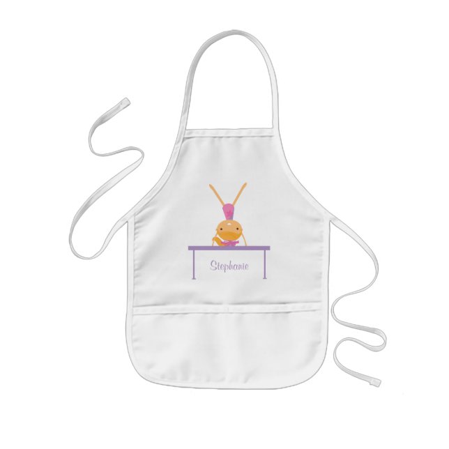 Personalised gymnastics balance beam kids apron (Front)