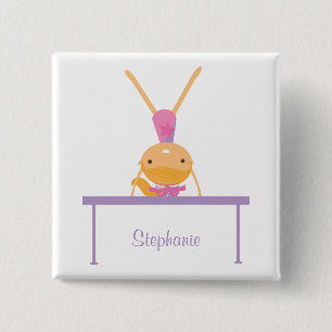Personalised gymnastics balance beam kids button