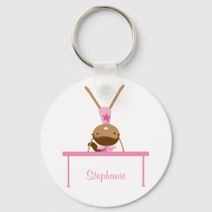 Personalised gymnastics balance beam kids keychain