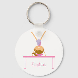Personalised gymnastics balance beam kids keychain