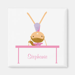 Personalised gymnastics balance beam kids magnet