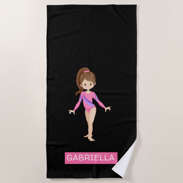 Personalised Gymnastics Beach Towel (Front)