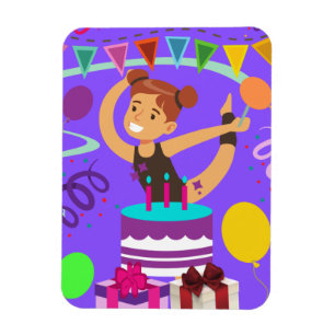 Personalised Gymnastics Birthday Party Magnet