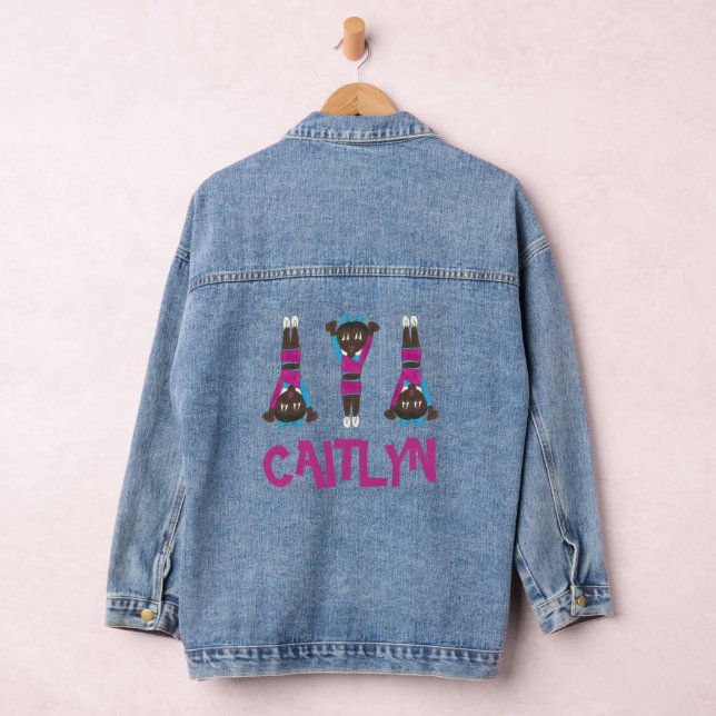 Personalised Gymnastics Dance Acrobatics Acro Gym Denim Jacket (Hangar)