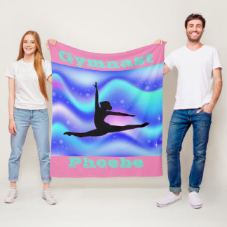 Personalised Gymnastics Fleece Blanket for Girls