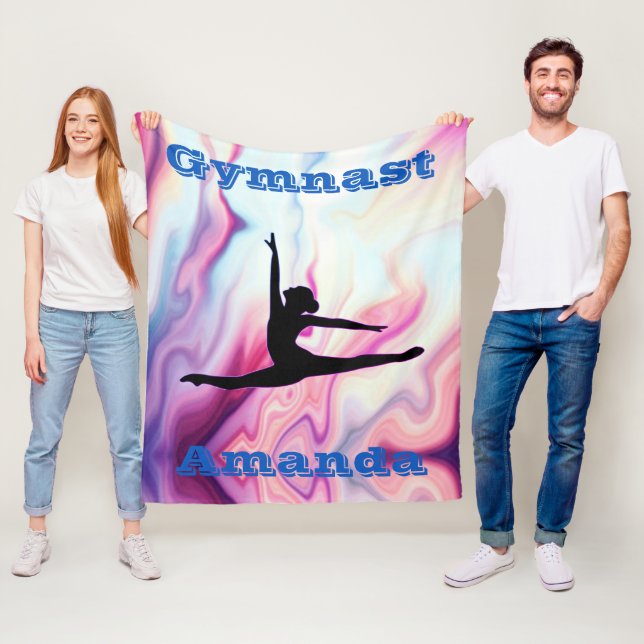Personalised Gymnastics Fleece Blanket for Girls (In Situ)