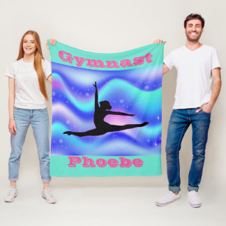 Personalised Gymnastics Fleece Blanket for Girls