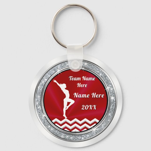 Personalised, Gymnastics Gifts for Girls, 2 Sided  Key Ring (Front)