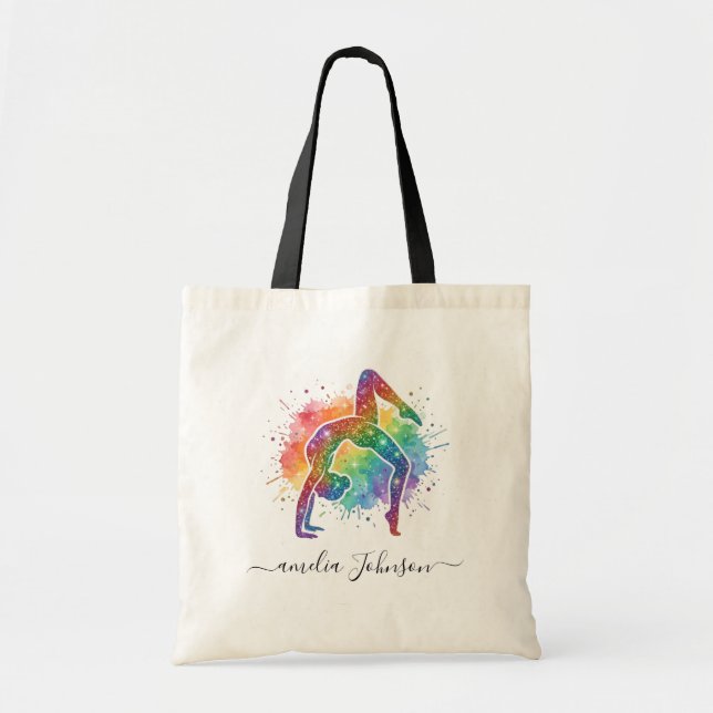 Personalised Gymnastics Glitter   Tote Bag (Front)