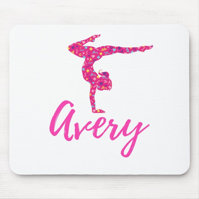 Personalised Gymnastics Gymnast Name Avery Mouse Mat (Front)