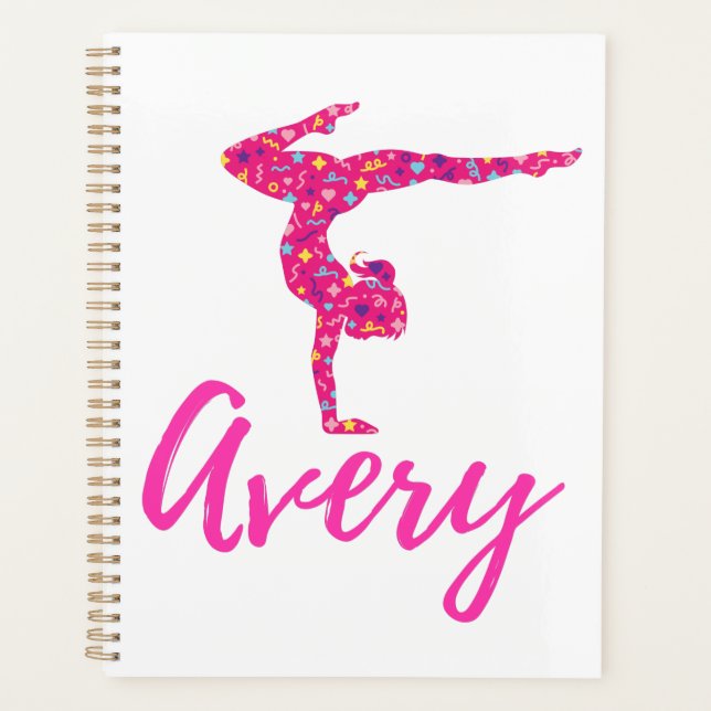 Personalised Gymnastics Gymnast Name Avery Planner (Front)