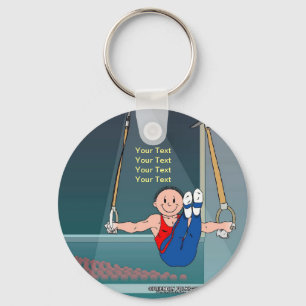 Personalised Gymnastics - Male Cartoon Key Ring