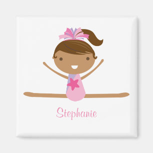Personalised gymnastics split girl's kids magnet