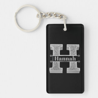Personalised H Initial Silver Monogram Your Name Key Ring