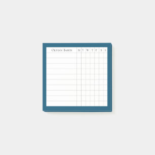 Personalised Habit Tracker in Ocean Blue Post-it Notes