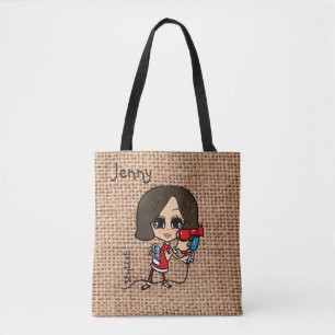 Personalised Hair Stylist Bag Caricature brunette