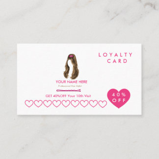 Personalised Hair Stylist Loyalty Card